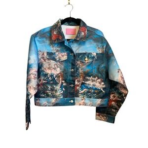 Azalea Wang Botticelli Size XL Jacket Renaissance Art Print Button Up